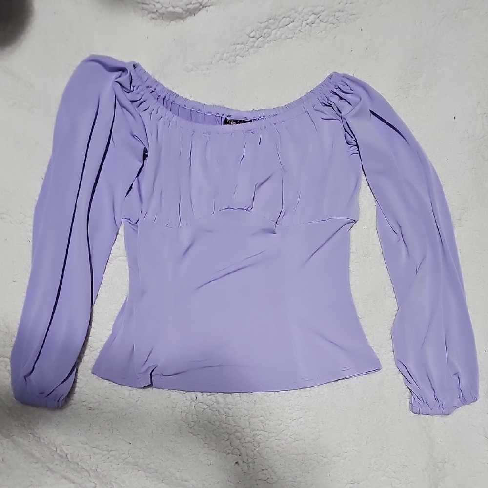 Pinup Girl Lavender Peasant Top